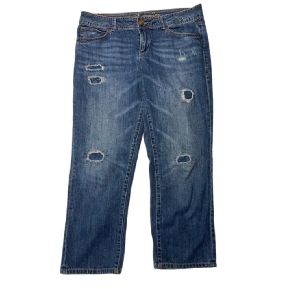American Rag Cropped Lightweight Distressed Jeans Size 7 #0910